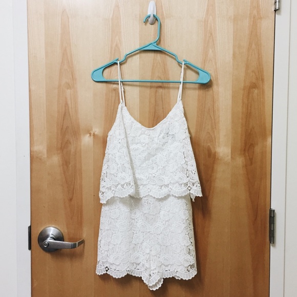 Forever 21 Pants - WHITE LACE ROMPER Forever 21 Pants - WHITE LACE ROMPER